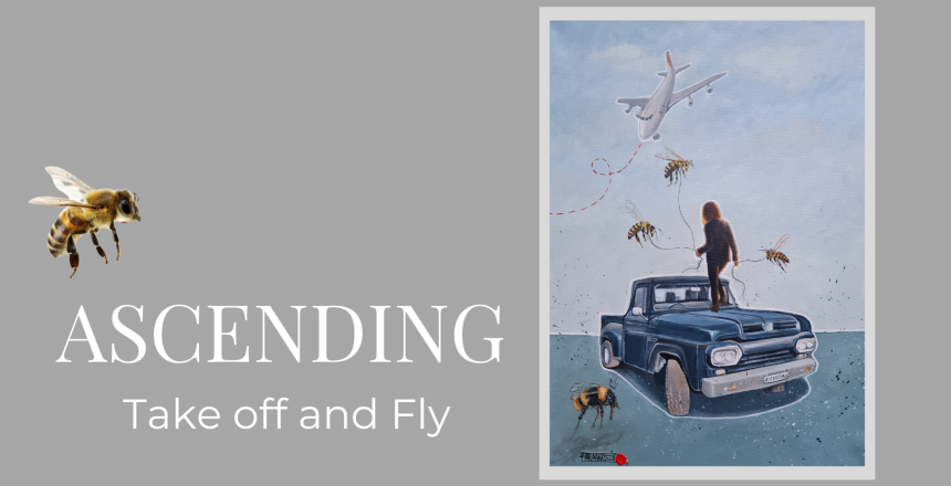 Ascending Symbolic painting Take off and fly Blog Post Mariaan Kotze Art