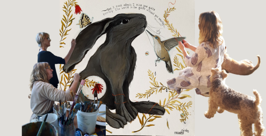 Collaboration painting by Mariaan Kotze and Glendine